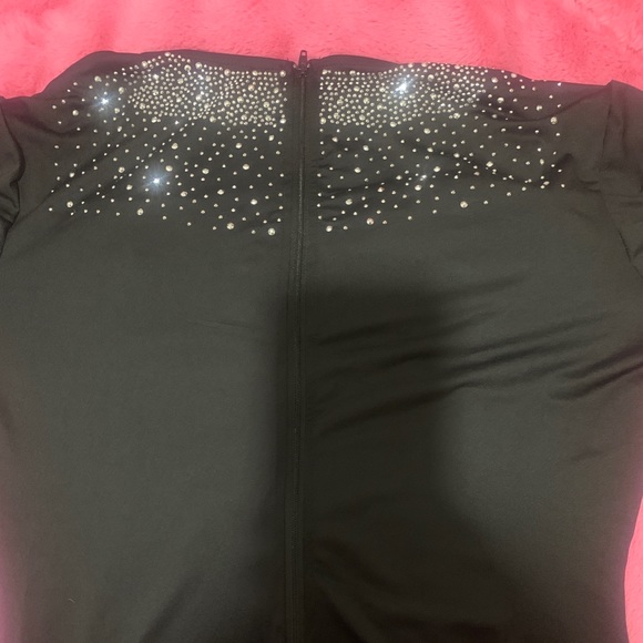 HP Long sleeve Black dress with rhinestones and slits night out size 3XL - Picture 7 of 9